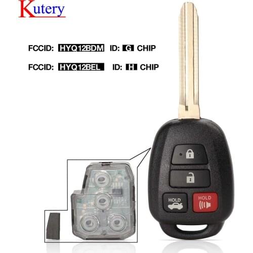 Kutery HYQ12BDM 314.4Mhz Remote key G/ H Chip For Toyota Camry Corolla 2012-2017 HYQ12BEL No Mark