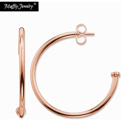 Rose Gold Hoop Earrings,Europe Style Glam Fashion Good Jewelry For Women,2017 Gift In 925 Sterling Silver,Super Deals