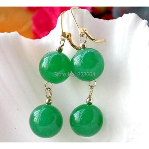 14MM NATURE ROUND AA BEAD DANGLE EARRING PLARED