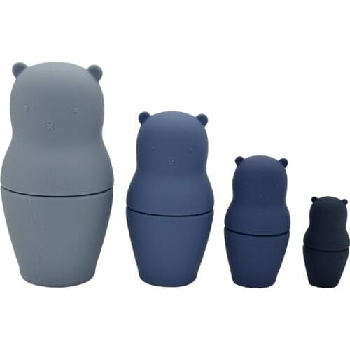 Silicone Matryoshka Toy Baby Intellectual Development Doll Educational Toy Food Grade Silicone Teether DIY Gift for Kid