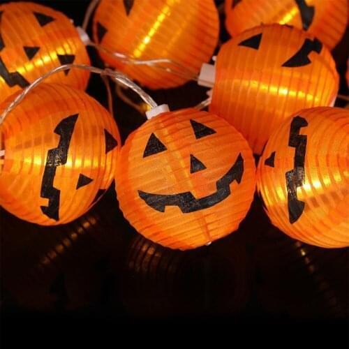 LED Halloween Lantern Lights Pumpkin Fairy String Lights Lamp Holiday Decorative Lighting String Ornament for Halloween Party