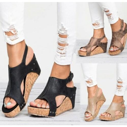 Shoes For Women Sandals Summer High heel Shoes Beach 2020 Sandals Thick heel 2020 Plus Size