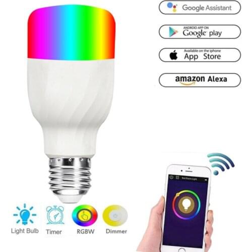 E27 B22 11W Smart WiFi Bulb Tuya Voice Control LED Dimmable Smart Lamp RGB+WW+CW Magic Bulb Work with Alexa / Google Home APP
