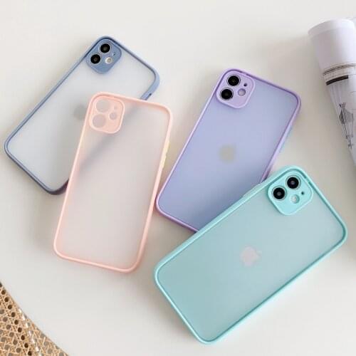 Fresh Color Frame Camera Lens Protection Frosted Cover for Huawei P30 P40 Pro Mobile Phone Case mate20 30PRO Transparent Case