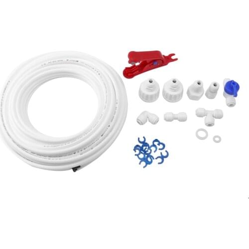 1/4 Quick Connect Pipe Fittings Reverse Connectors Kit for Water Filter System 15M Water Supply Hose Connector Pipe