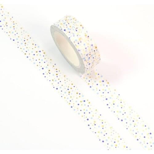 1PC 15mm*10M Happy Easters Day Colorful Foil stars Decorative Washi Tape Scrapbooking Masking Tape Stationery office supplies