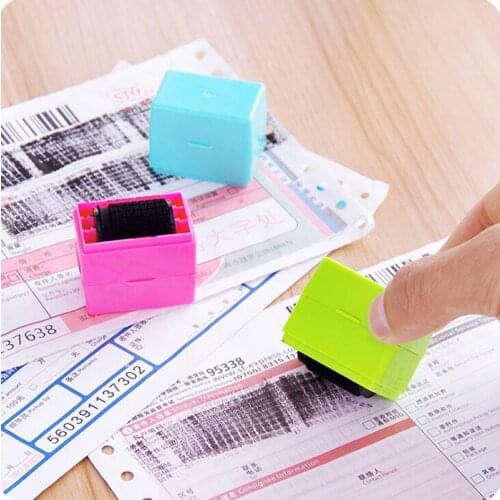1 PC plastic Self Inking Roller Stamp Office Messy Code Security Guard Your ID Privacy Protection Stamp