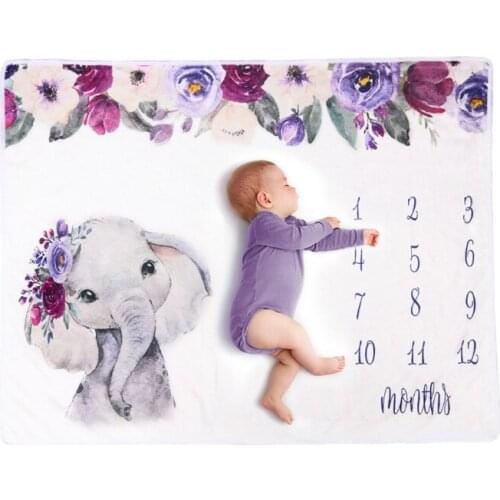 12 Monthly Baby Milestone Blanket Newborn Soft Baby Photography Props Background Blanket Photo D5QA