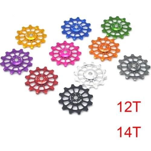 14T 12T Narrow wide Ceramic Bearing Derailleur Pulley Alloy Rear Derailleur Guide Wheel Bicycle Part