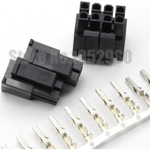 30 Set 4.2mm Pitch 5557 ATX CPU Power Connector 4+4Pin 8Pin Male Housing+Terminals Black