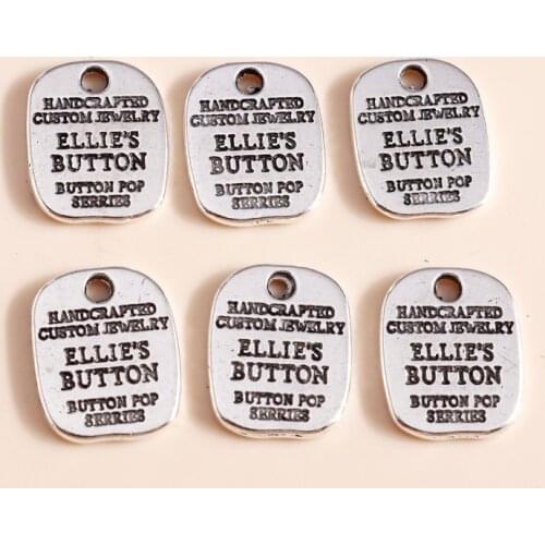 20pcs 11*14mm Vintage Letter Geometry Square Charms Fit Necklaces Pendants Earrings Making DIY Handmade Jewelry Accessories