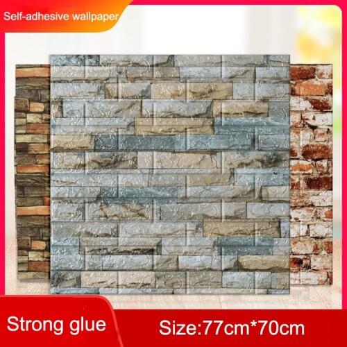 GYEY 3D Brick Wall Stickers DIY Decor Self-Adhesive Waterproof Wallpaper For Kids Room Bedroom 3D Wall Sticker Brick 77CM*70CM