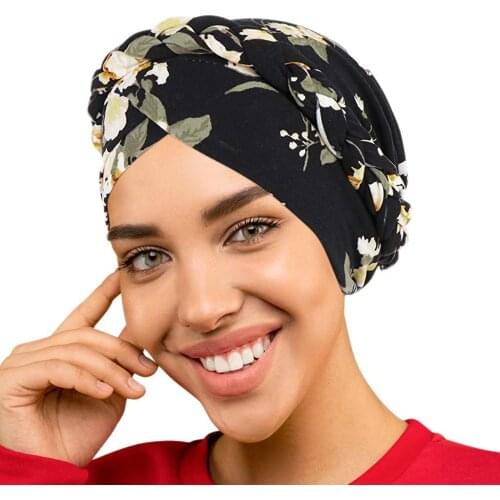 African Headtie print muslim turban for women islamic inner hijab caps Arab wrap head hat femme musulman turbante mujer