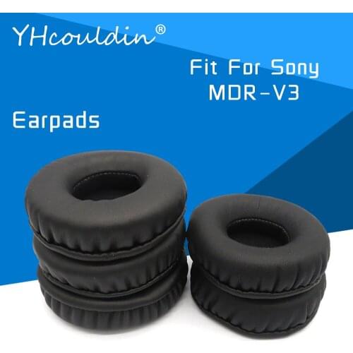YHcouldin Earpads For Sony MDR V3 MDR-V3 Headphone Accessaries Replacement Wrinkled Leather Soft Material