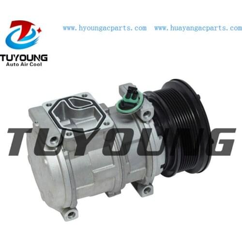 AUTO A/C compressor 10PA17C for John Deere LOADERS 744H 744J 824J AT211063 471-0452 4710452 PV8 R134a 24V Direct mount