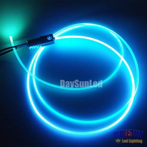 Car Atmosphere Light 12V Optic Fiber Light Source + 2M Superbright Side Glow Fiber Cable Diameter 2mm Cool Car Guide Light