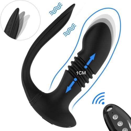 Wireless Remote Control Anal Vibrator Thrusting Butt Plug Telescopic Dildo Vibrator For Woman Prostate Massager Sex Toy For Men