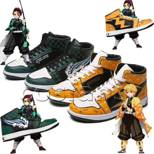 Demon Slayer:Kimetsu no Yaiba Jerseys Shoes Unisex Kimetsu No Yaiba Agatsuma Zenitsu Shoes High-top Sneaker Demon Slayer Shoes