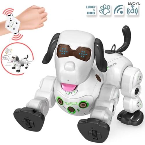 EBOYU 777-602S 2.4G Wireless RC Dog Remote Control Smart Dog Electronic Pet Educational Intelligent RC Robot Dog Toy Gift