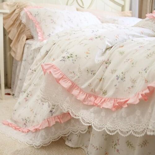 Big lace queen bedding set Romantic ruffle duvet cover designer bedding floral bed set bedroom bed sheets luxury bedding sets