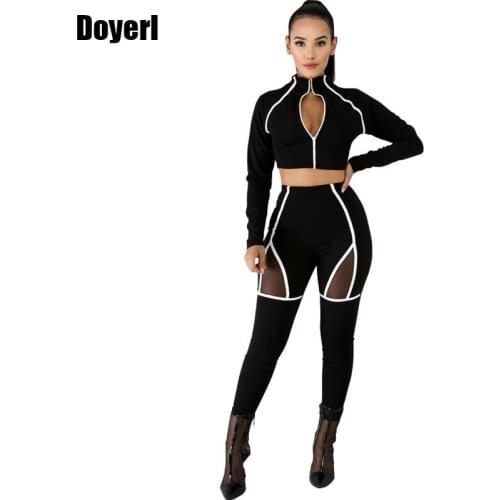 Fitness Two Piece Set Women Long Sleeve Jacket Top and Pants Sweat Suits Sexy Sportwear Gym Clothing 2 Piece Set Women Tracksuit