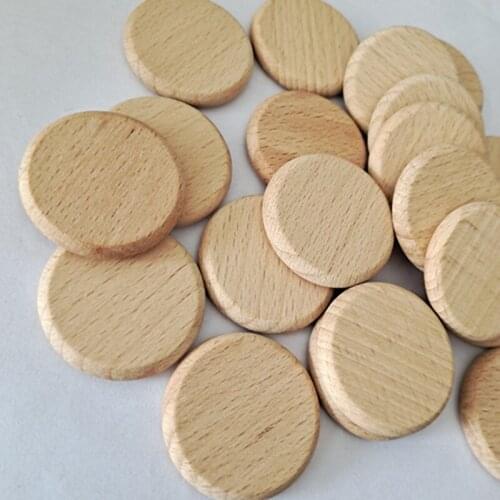 50pcs 40mm Unfinished Wood Rounds Blank Wooden Circles Wood Cutouts Coins for Painting, Home, Party, Holiday Decor