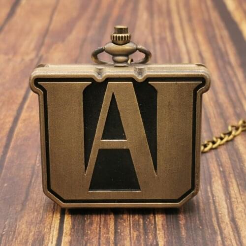 My Hero Academia Anime Design Quartz Pocket Watch with Chain Pendant Necklace Mens Womens Watch Gift Men Retro Clock