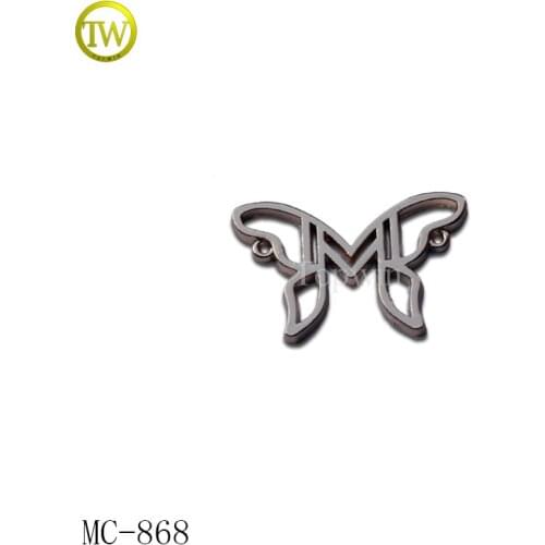 MC868High quality rose gold round sewing metal clothing label custom logo metal tag