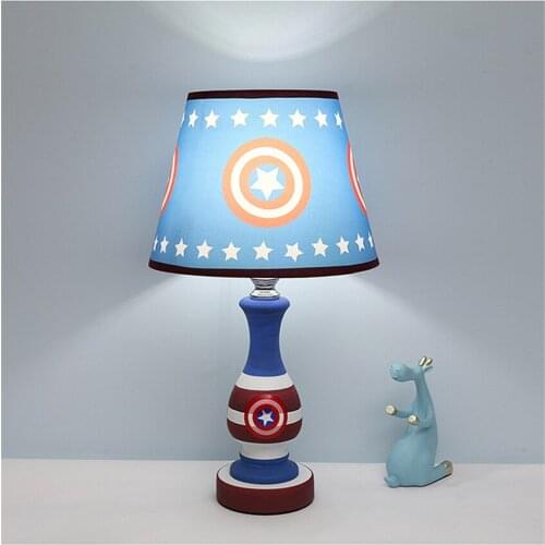 American Cartoon Childrens Room Table Lamps Eye Protection Lamp Boy Room Bedside Bedroom Lamp Study Room Home Decor Table Light