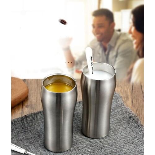 Quevinal430ml Stainless Steel Tumbler Large Beer Cup Double Wall Stainless Steel Beer Mug Coffee Cup Vacuum Insulated Drinkware