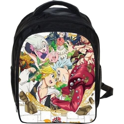 13 Inch The Seven Deadly Sins Backpack Cartoon Kindergarten Backpacks Boys Girls Children School Bags Kids Book Bag Gift