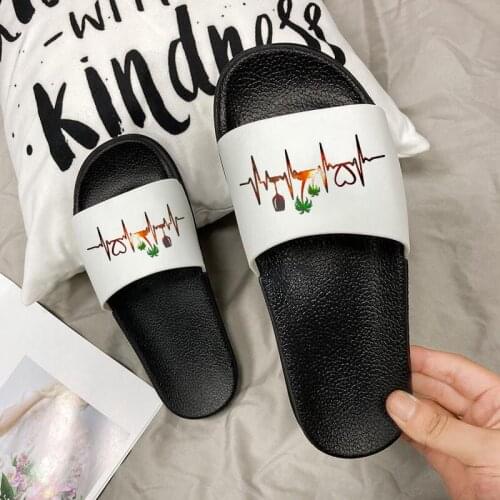 Harajuku Print Summer Slippers Cartoon Indoor Non-slip Slippers Funny Home Slippers Women Fashion Flip Flops Ladies