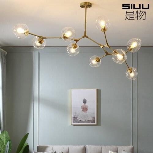 SIUU Nordic Modern Simple Style Living Room Tie Yi Magic Bean Chandelier Super Bright Whole House Molecular Lamps Set Combinatio
