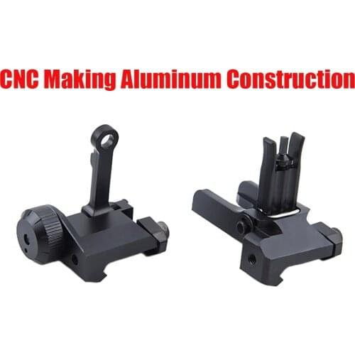 Tactical CNC Aluminum KAC Sight KAC 300M Flip Up Offset Folding Front and Rear Sights Fits 20mm Picatinny/Weaver Rail