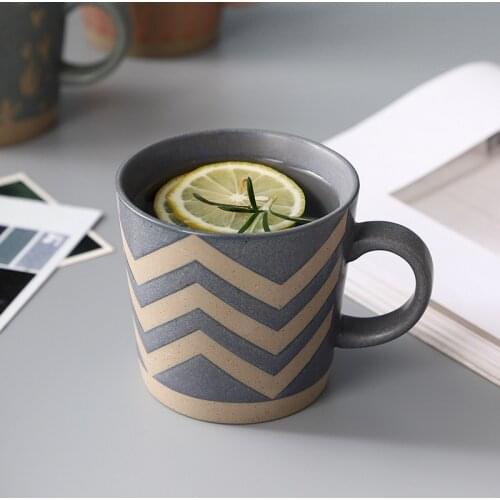 Creative Geometric Ceramic Cup with Coffee Tea Beverage Dessert Breakfast Milk Cup Glass Mug Unique Gift Home Decoration