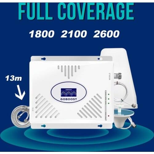 GOBOOST Tri Band Signal Booster Band 3 Band 1 Lte 2600 Mhz Cellular Amplifier Network For Mobile Lte Sig Antennna Repeater A Set