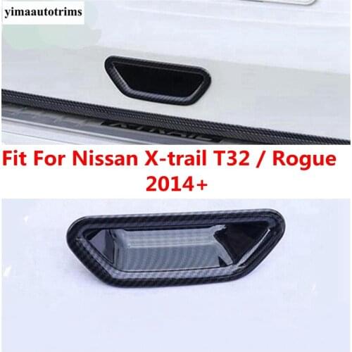 Rear Trunk Box Door Pull Doorknob Handle Bowl Decoration Cover Trim For Nissan X-trail T32 Rogue 2014 - 2020 ABS Carbon Fiber