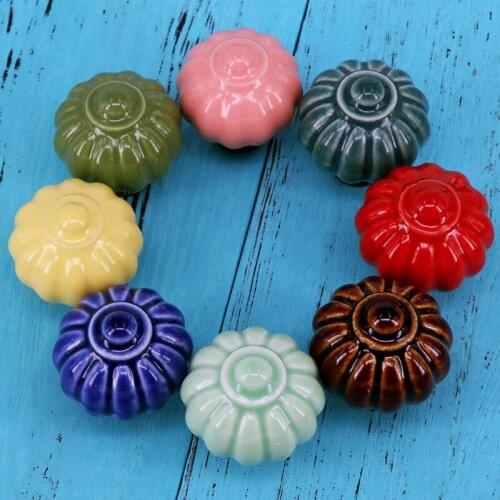1PCS Colorful Cupboard Handles Knobs Ceramic Door Drawer Cabinet Drawer Kitchen Cabinet Handles and Knobs