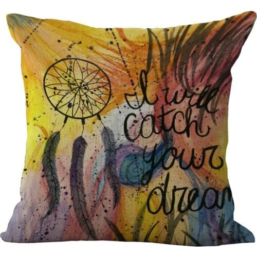 1piece Creative Catch Dreaming Pattern Casual Seat hug pillow cover Decorative Home Chair Throw Pillow Case Cotton Linen 45cm