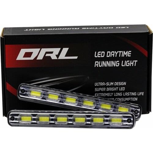 2Pcs/Set SUNKIA DRL Daytime Running Lights Fog Lamp with On/Off Fucnction 100% Waterproof COB External Day Driving Light