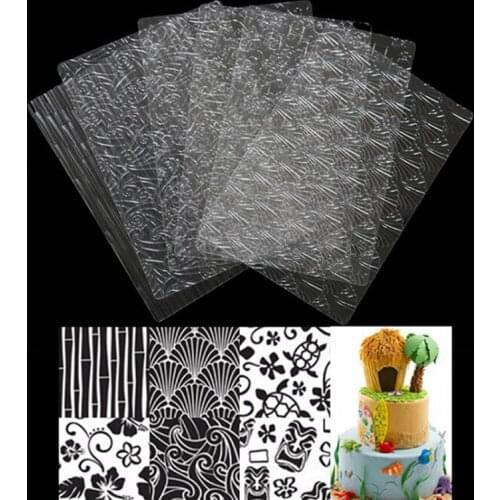 1 Set Fondant Cake Mold Transparent Texture Bakeware Texture Sheet Set Cookie Texture Mat Sugar Craft Decoration Baking Tools