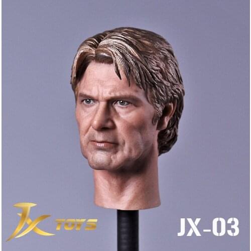 JXtoys-03 1/6 Scale Male Figure Accessory The Force Awakens Harrison Ford Head Carved Sculpt Model for 12'' Body