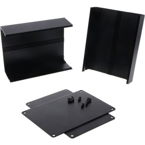 L21C Aluminum Enclosure DIY Project Case Power Junction Box 155x120x83mm Black