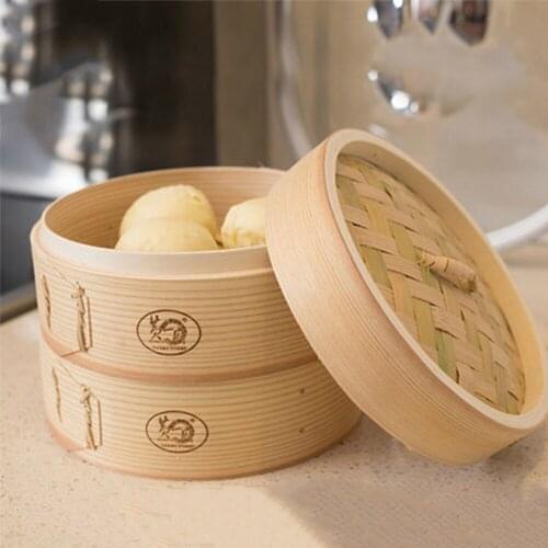 Bamboo Steamer Dim Sum Dishes Fish Instant Pot Steamer Basket Wooden Steamed Buns Chinese Cooking Steamer Rack Steaming Cookware