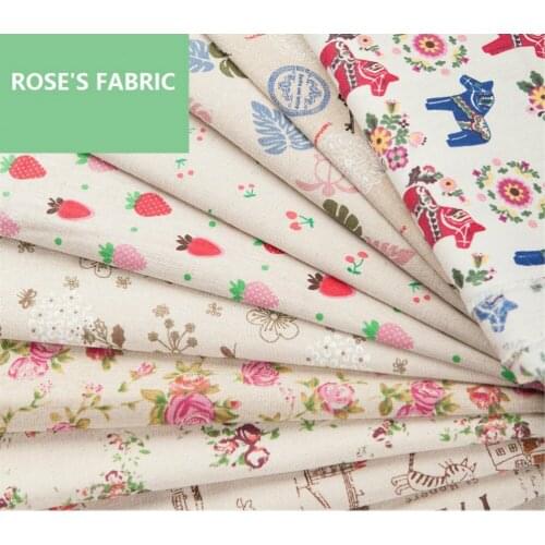 Free shipping Printed cotton fabric linen curtains pastoral floral sofa fabric handmade diy burlap background