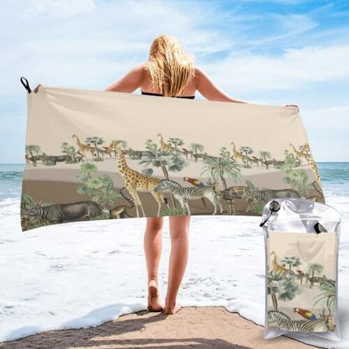 Quick Dry Beach Towel Animal Landscape Microfiber Bath Towel Beach Cushion Swimming Personalized Sand Free Beach Towel