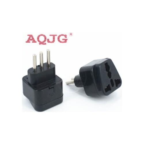 Black Universal EURO Brazil 2 3 Pins Socket to Italy Italia Italiano 3 Pin Travel Power Adapter Adaptor Plug