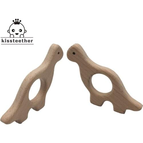 10pcs Baby Teether Brachiosaurus Baby DIY Jewelry Pendants Necklace Bracelets Accessories BPA Free Dinosaur Wooden Teether