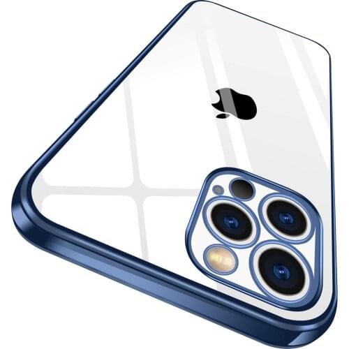 For iPhone XS Max XS XR 11 12 Pro Max 5S 6 6S 7 8 Plus Plating Case WEFOR Slim Thin Clear Soft Bumper Transparent TPU Back Cover