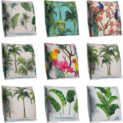 Leaf Double Side Print Cushion Cover Polyester Decorative for Sofa Seat Soft Throw Pillow Case Cover 45x45cm Home Decor